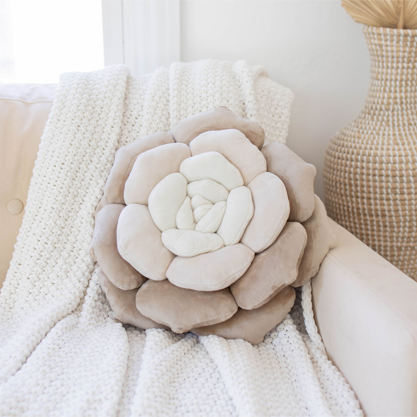 Cream Flower Pillow